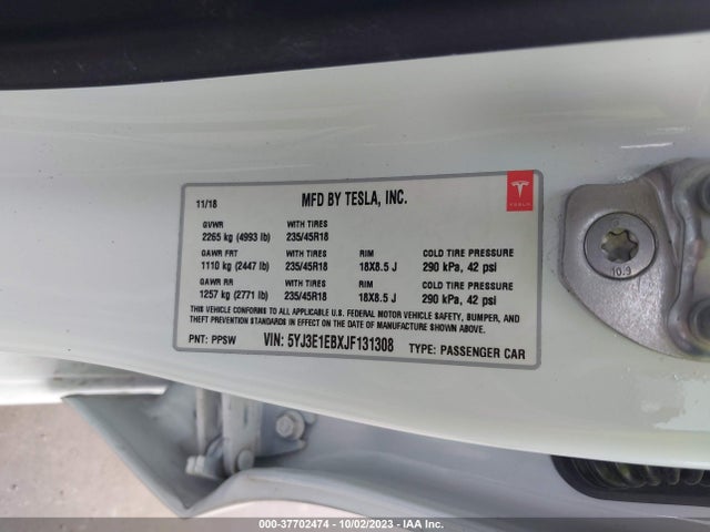 5YJ3E1EBXJF131308 Tesla Model 3 Long Range