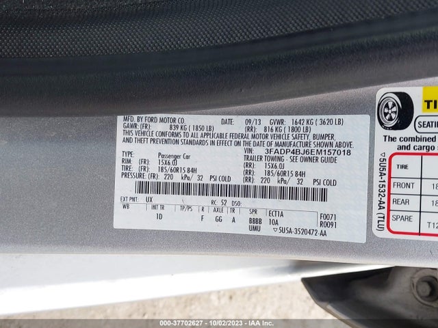 Ford FIESTA SE 2014 3FADP4BJ6EM157018 Image 9