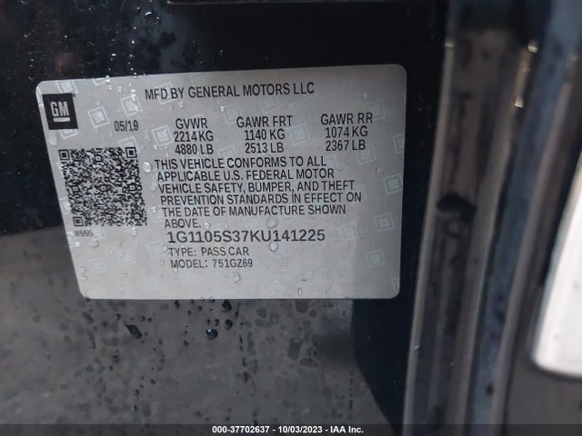 Chevrolet Impala Premier 2019 1G1105S37KU141225 Image 9