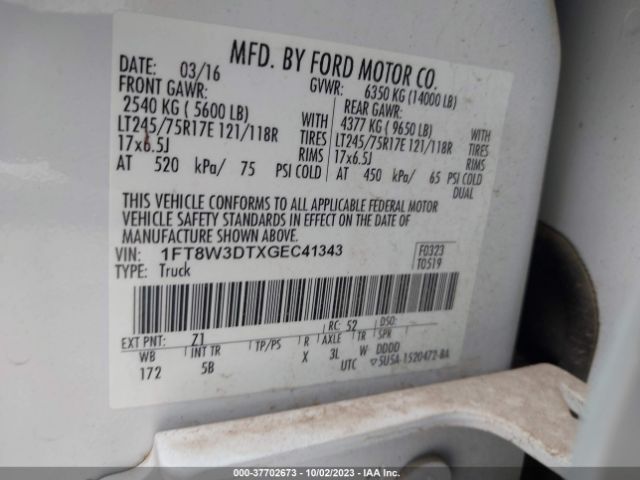 2016 FORD SUPER DUTY F-350 DRW 1FT8W3DTXGEC41343 Photo 8