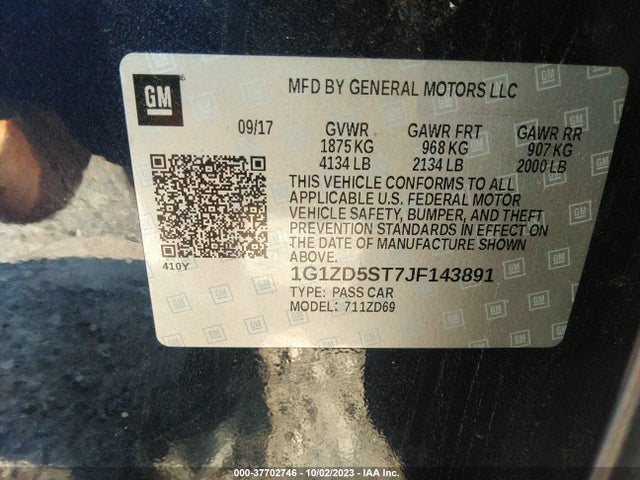 Chevrolet MALIBU LT 2018 1G1ZD5ST7JF143891 Image 9