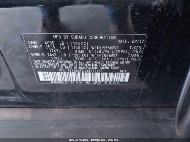4S4BSAFC1J3220155 Subaru Outback Premium