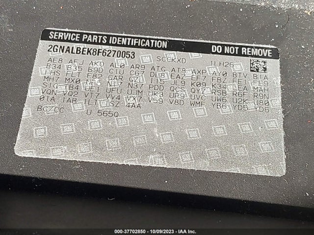 Chevrolet EQUINOX LT 2015 2GNALBEK8F6270053 Image 9