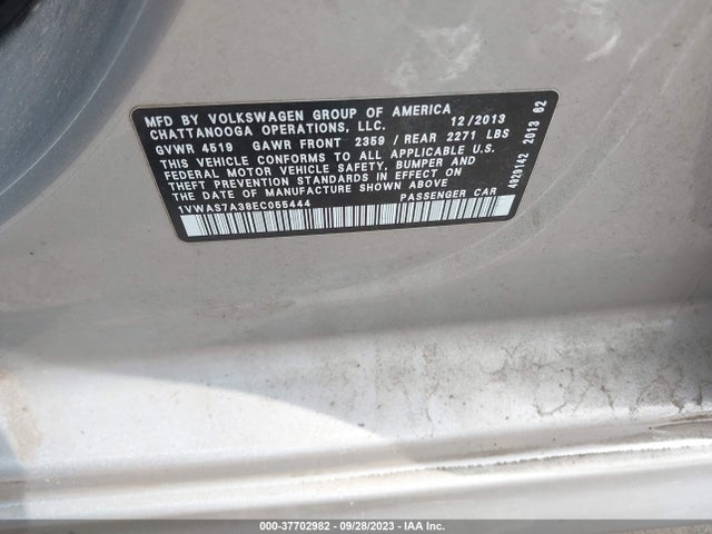 1VWAS7A38EC055444 Volkswagen Passat Wolfsburg Ed