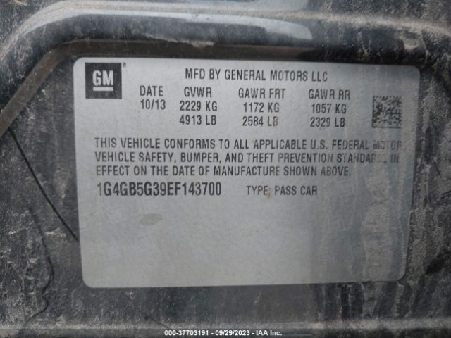 1G4GB5G39EF143700 Buick Lacrosse Leather