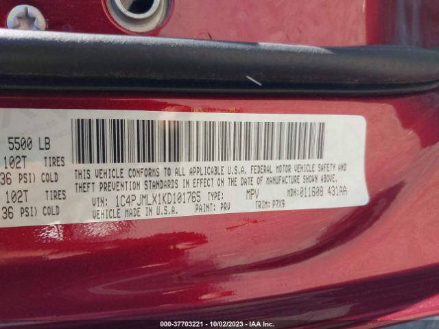 1C4PJMLX1KD101765 Jeep Cherokee Latitude Plus