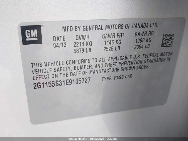 Chevrolet IMPALA 2LZ 2014 2G1155S31E9105727 Image 9