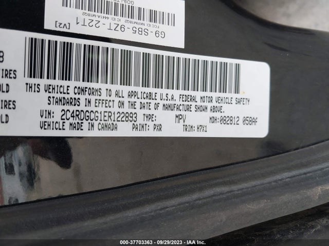Dodge Grand Caravan Sxt 2014 2C4RDGCG1ER122893 Image 9
