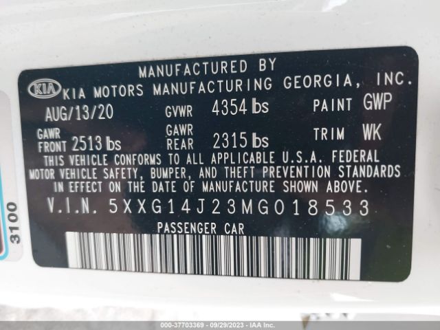 5XXG14J23MG018533 KIA K5 LXS