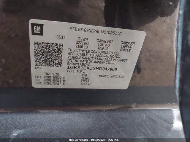 GMC YUKON DENALI 2017 1GKS1CKJXHR347909 Image 9