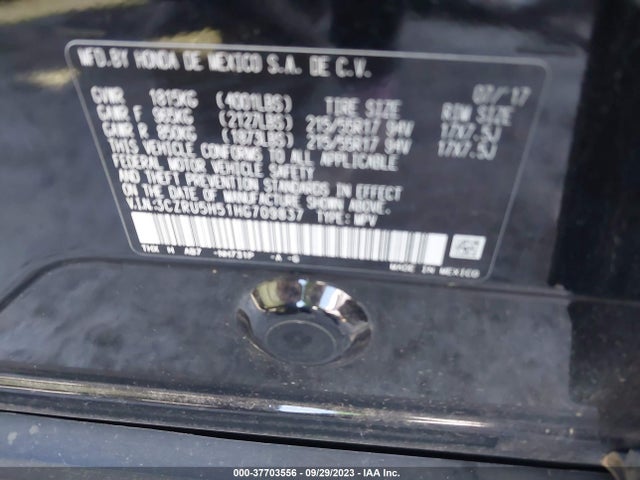 Honda HR-V EX 2017 3CZRU5H51HG709837 Image 9