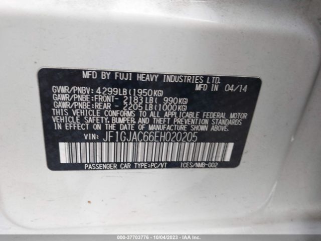JF1GJAC66EH020205 Subaru Impreza Sedan Premium