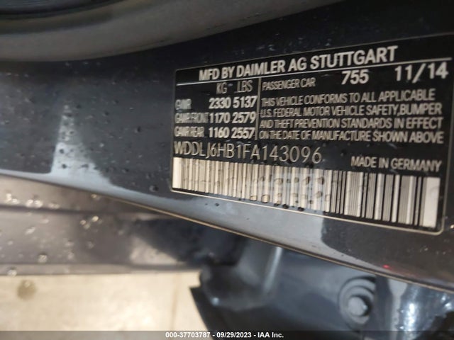 WDDLJ6HB1FA143096 Mercedes-Benz Cls-class Cls 400