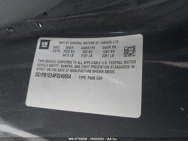 Chevrolet CAMARO LS 2015 2G1FB1E34F9249664 Image 9