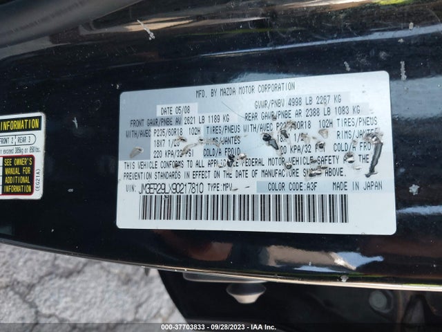 2009 MAZDA CX-7 GRAND TOURING VIN: JM3ER29LX90217810