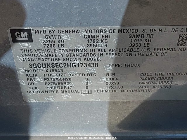 Chevrolet Silverado 1500 Ltz 2017 3GCUKSEC2HG173438 Image 9