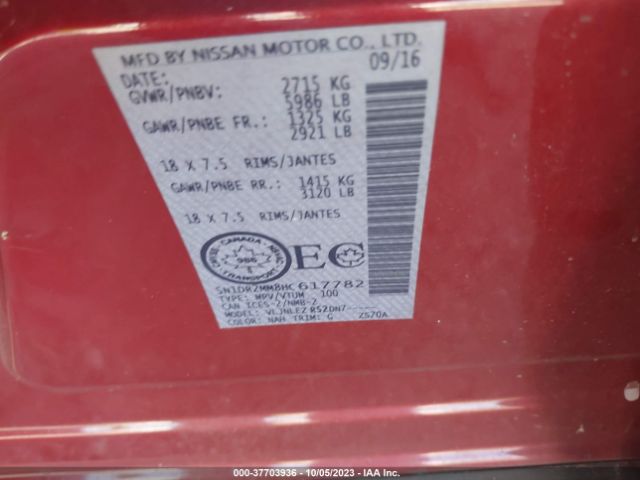 5N1DR2MM8HC617782 Nissan Pathfinder Platinum/sv/sl/s