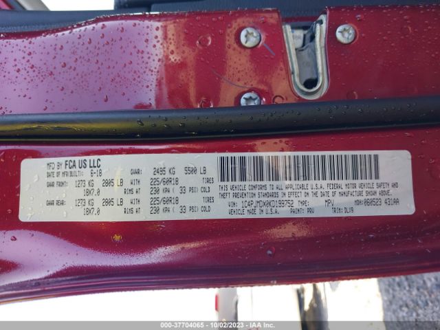 1C4PJMDX0KD199752 Jeep Cherokee Limited