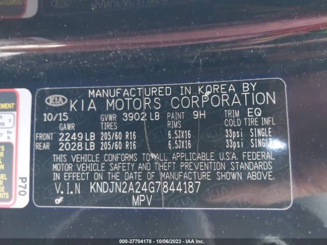 KNDJN2A24G7844187 KIA Soul Base