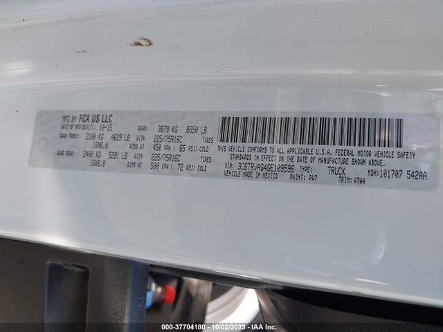 3C6TRVAG4GE109596 RAM Promaster 1500 Low Roof