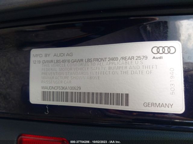 WAUDNCF53KA100529 Audi A5 45 Premium