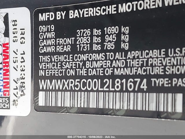 2020 MINI HARDTOP WMWXR5C00L2L81674 Photo 8