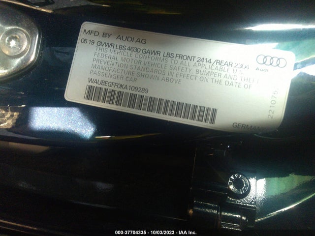 WAUBEGFF0KA109289 Audi A3 45 Premium