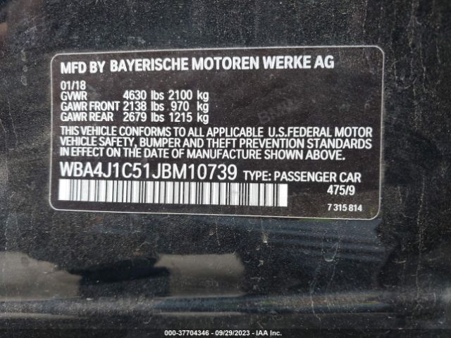 WBA4J1C51JBM10739 BMW 430i Gran Coupe