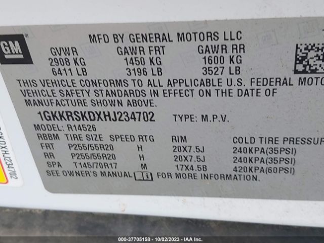 1GKKRSKDXHJ234702 GMC Acadia Limited Limited