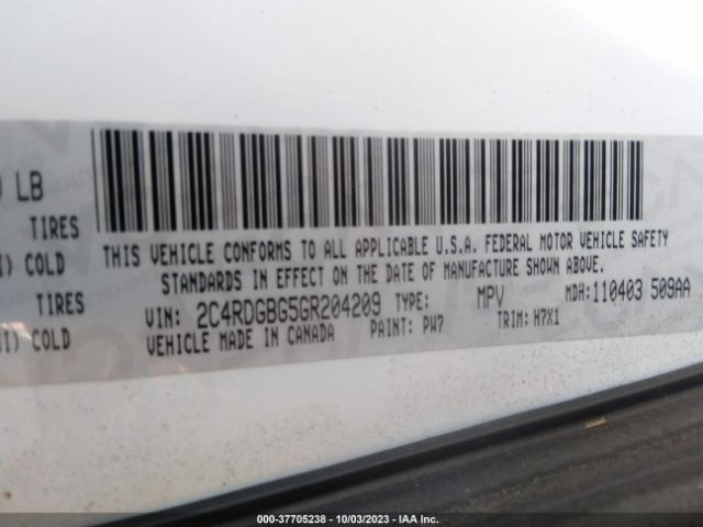 2C4RDGBG5GR204209 Dodge Grand Caravan American Value Pkg