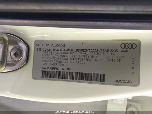 WAUA7GFF1G1067308 Audi A3 1.8t Premium