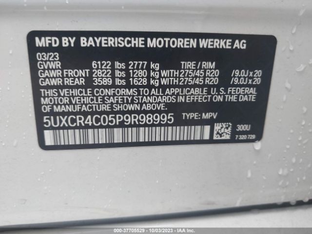 5UXCR4C05P9R98995 BMW X5 Sdrive40i