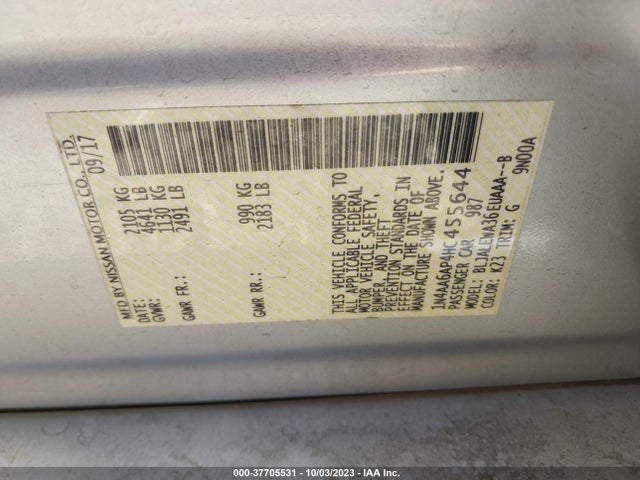 Nissan Maxima 3.5 Sl 2017 1N4AA6AP4HC455644 Image 9