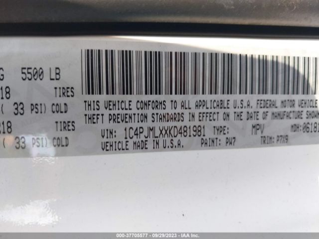 1C4PJMLXXKD481981 Jeep Cherokee Altitude