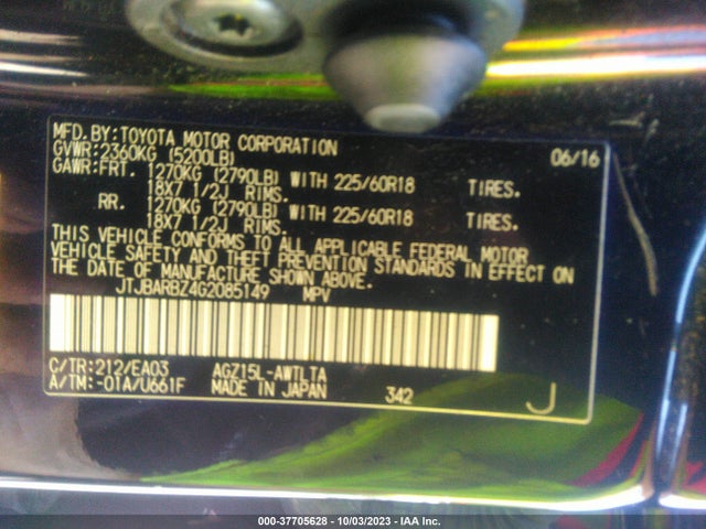 Lexus NX 200T 2016 JTJBARBZ4G2085149 Image 9
