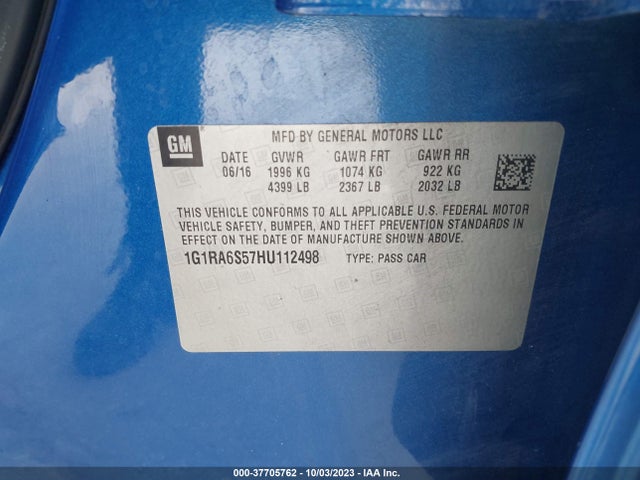 Chevrolet VOLT LT 2017 1G1RA6S57HU112498 Image 9