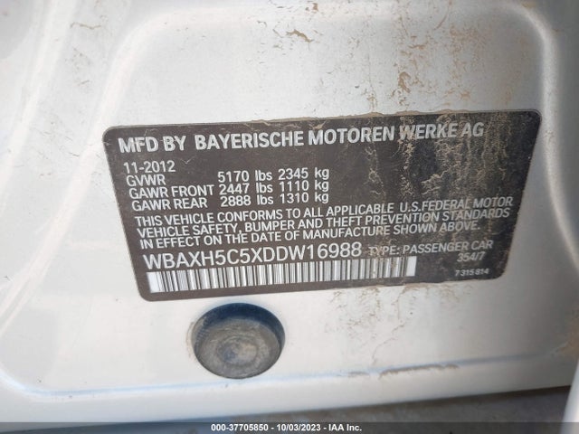 2013 BMW 528I XDRIVE VIN: WBAXH5C5XDDW16988