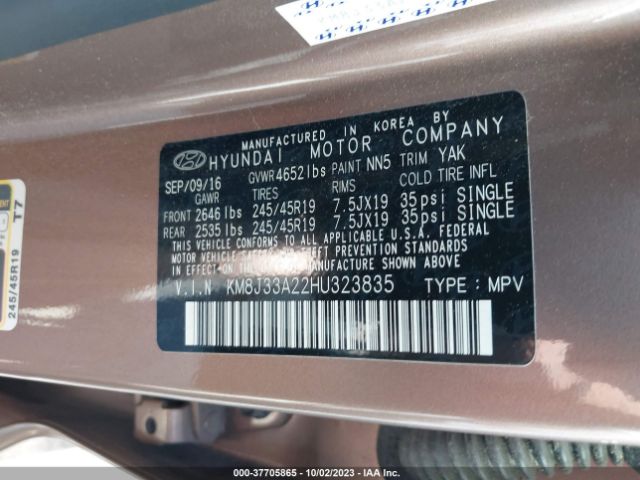 KM8J33A22HU323835 Hyundai Tucson Sport