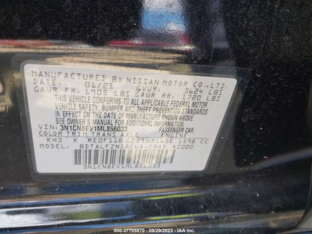 3N1CN8EV1ML856033 Nissan VERSA SV