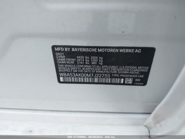 WBA53AK00M7J22755 BMW 2 Series 228i