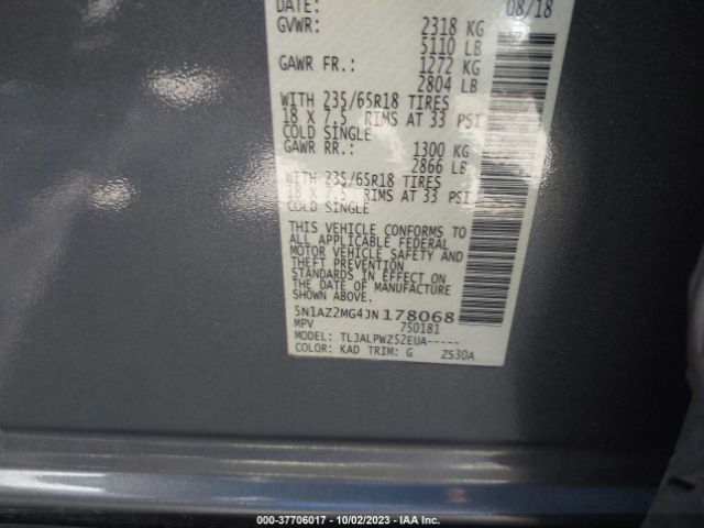 5N1AZ2MG4JN178068 Nissan MURANO S