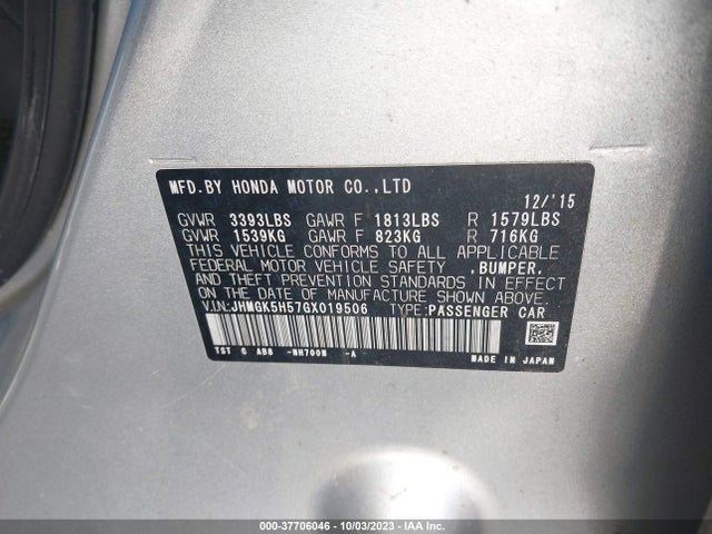 Honda FIT LX 2016 JHMGK5H57GX019506 Image 9