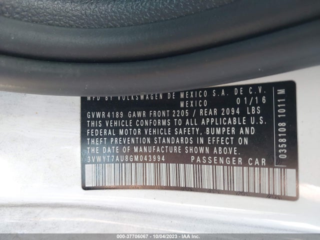 3VWYT7AU8GM043994 Volkswagen GOLF GTI S