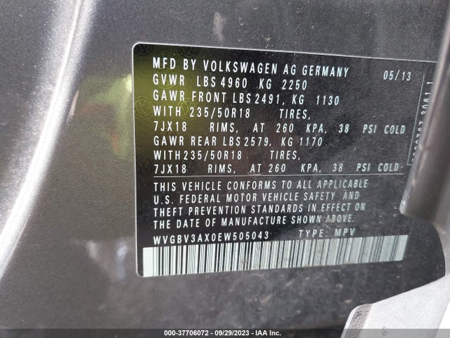 WVGBV3AX0EW505043 Volkswagen Tiguan Sel