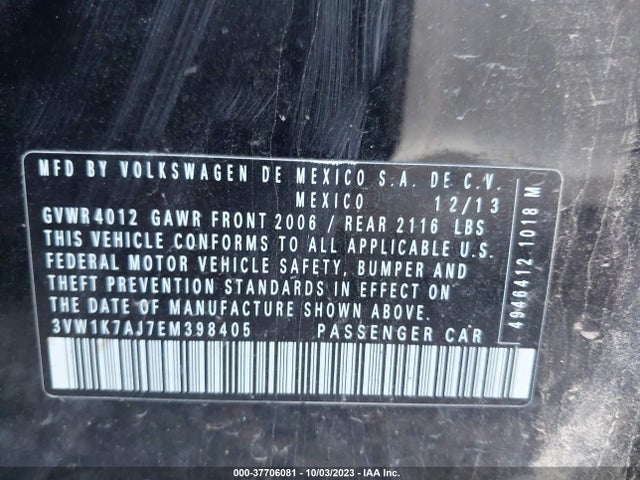 3VW1K7AJ7EM398405 Volkswagen Jetta Sedan S