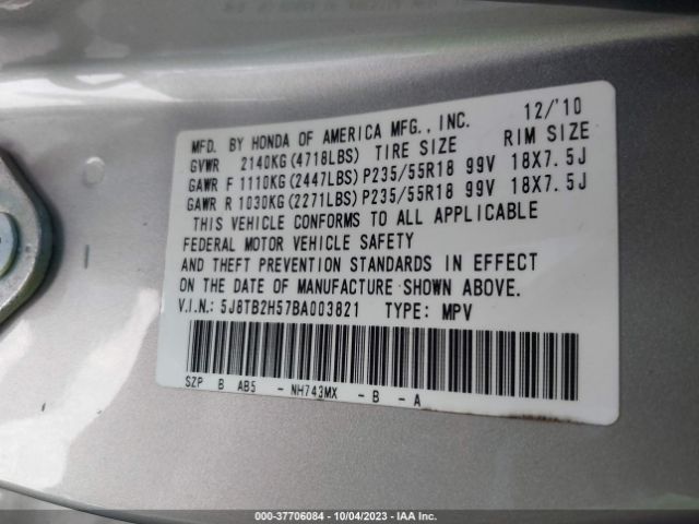 2011 ACURA RDX 5J8TB2H57BA003821 Photo 8