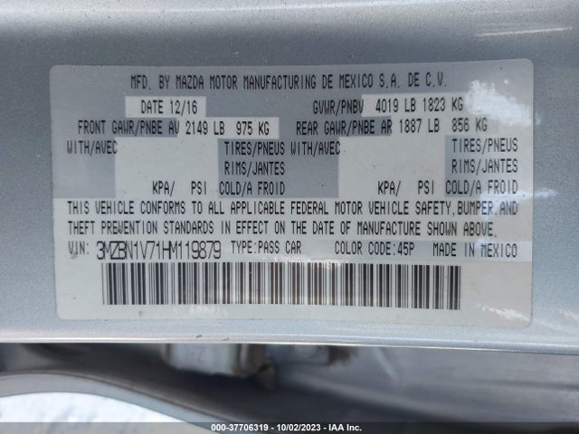 3MZBN1V71HM119879 Mazda Mazda3 4-door Touring