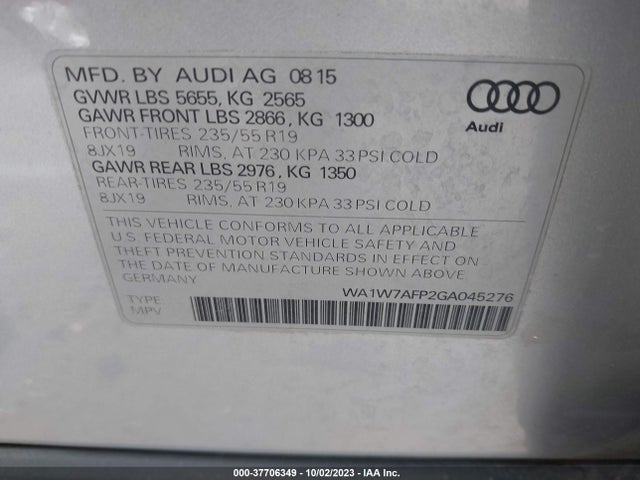 WA1W7AFP2GA045276 Audi Q5 Prestige