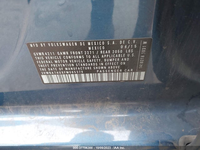 Volkswagen Golf Tdi Se 2015 3VWRA7AUXFM085379 Image 9