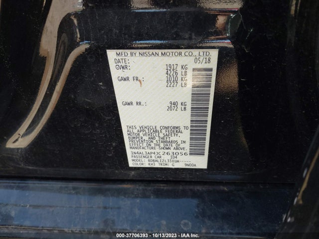 Nissan Altima 2.5 Sv 2018 1N4AL3AP4JC263056 Image 9